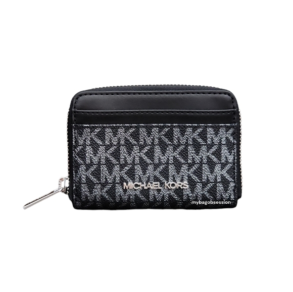 Michael Kors Jet Set Logo MD Card Case Wallet Black - Picture 1 of 6